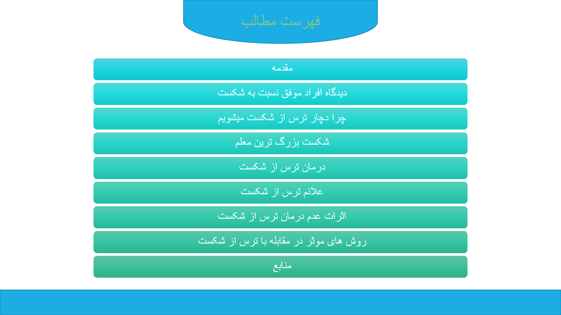 پاورپوینت در مورد ترس از شکست 